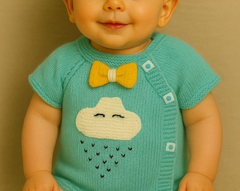 Handmade Crochet Baby Vest, Organic Green Baby Clothes