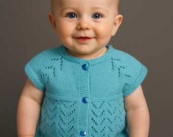 Handmade Baby Knit Vest, Organic Yarn