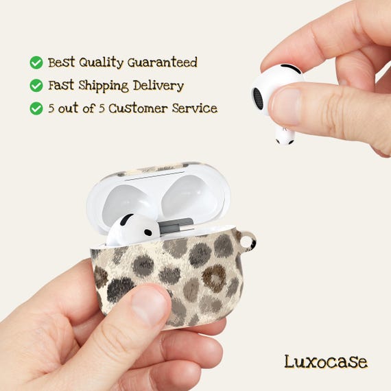 明るいヒョウ柄のAirpod Proケース、Airpod第2世代ケース、Airpod第3