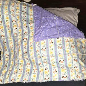 Crib Size Baby Rag Quilt: Lightweight Comforter Blanket