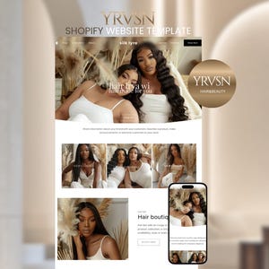 Hair Boutique Template Website Design Salon Beauty Ecommerce Shop Digital Professional Online Theme Shopify Custom Business Extension