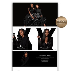 Hair  website Template Hair Business Graphic Design Website Header Beauty Salon Shop Layout Wig Store Branding Kit Extension Boutique