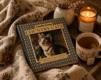 Vintage Cat Book Cottagecore Coffee Table Decor Cozy Country Living Cats
