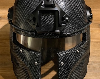 Custom Tactical Boba Fett Style Military Bulletproof Helmet, Ballistic level 3, Carbon Edition
