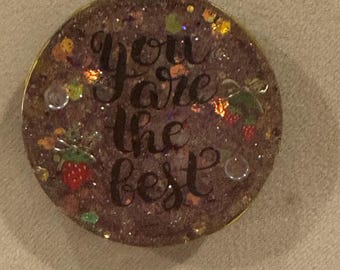 You Got This Resin Pop Socket | Strawberry Glitter Phone Grip | Motivational Phone Stand | Cute Pink & Red PopSocket Gift for Her