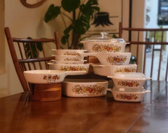 Vintage Corning Ware Casserole: Spice of Life Bakeware Collection (Choose Size & Design)