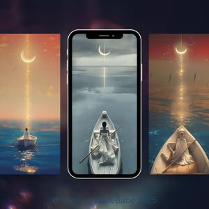 3 iPhone Wallpaper Bundle | Aesthetic Digital Download, Fantasy Lock Screen Art, Celestial Backgrounds