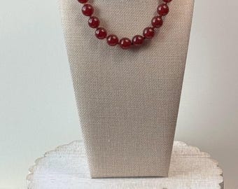 Chunky Carnelian, tiger’s eye women’s beaded statement necklace Handmade Jewelry