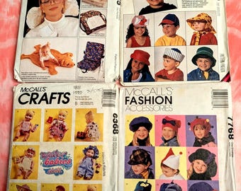 Vintage (1990's) Sewing Pattern Crafts and Children's Hats