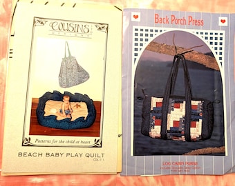 Vintage Beach Baby Play Quilt/Bag and Log Cabin Purse