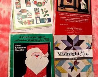 Christmas Quilts and Santa Stocking (Vintage) and Pillow.