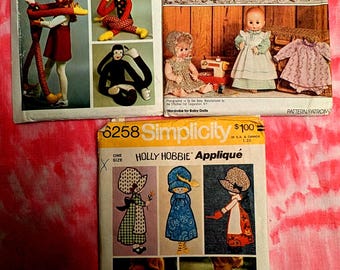 Vintage Patterns Crafts Dolls and Appliques