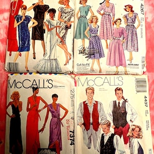 May include: A collection of vintage McCall's sewing patterns. The patterns feature illustrations of dresses, blouses, and suits. The patterns include text such as "Cut-to-Fit", "Petite-Able", and "Learn to Sew for Fun".