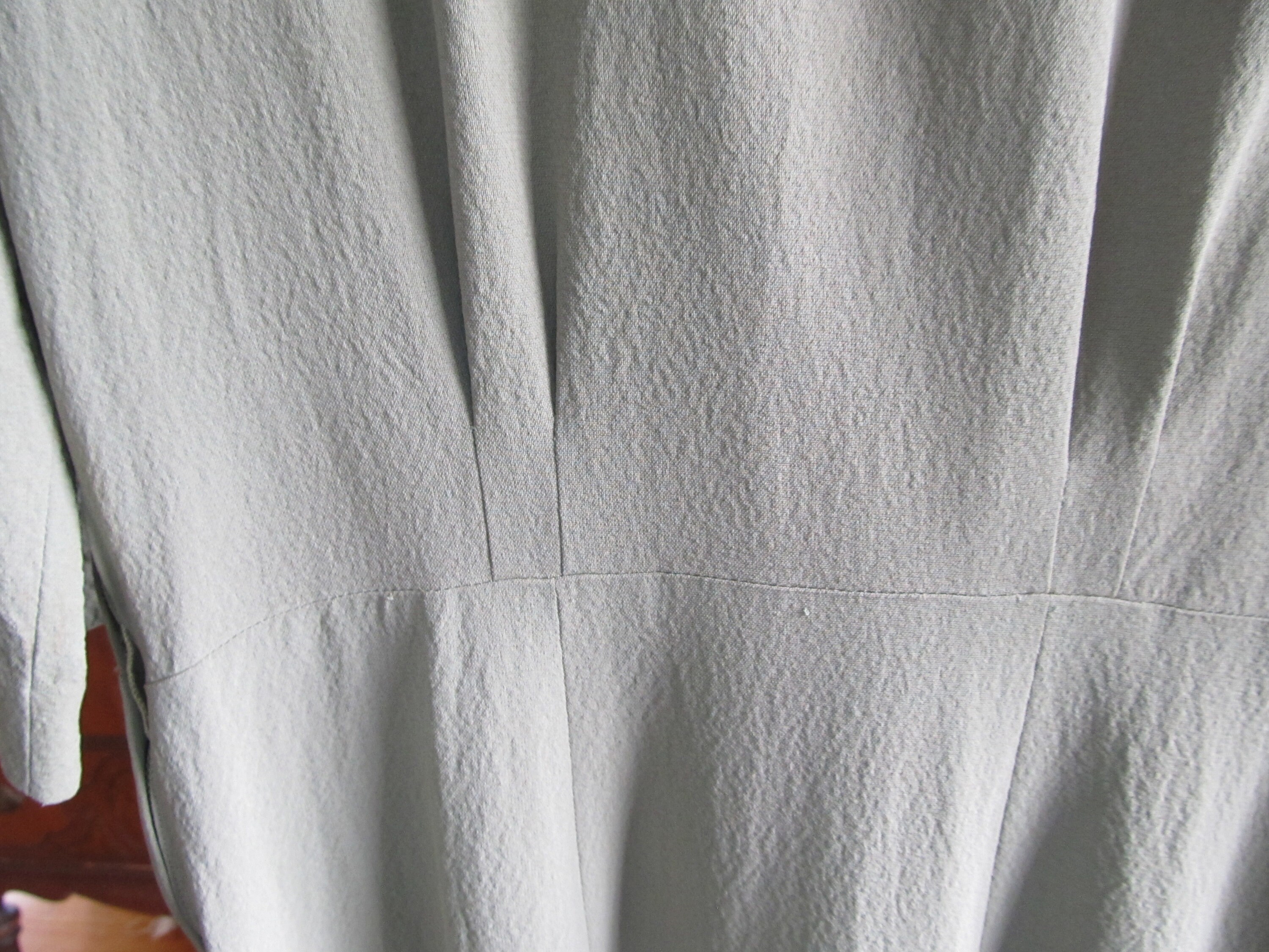 1930s Greem White Dots Belted Dress | XL/XL