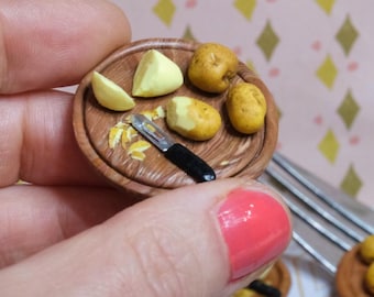 Casa Delle Bambole Patate Pelapatate Miniatura Vegetale Utensile 1:12