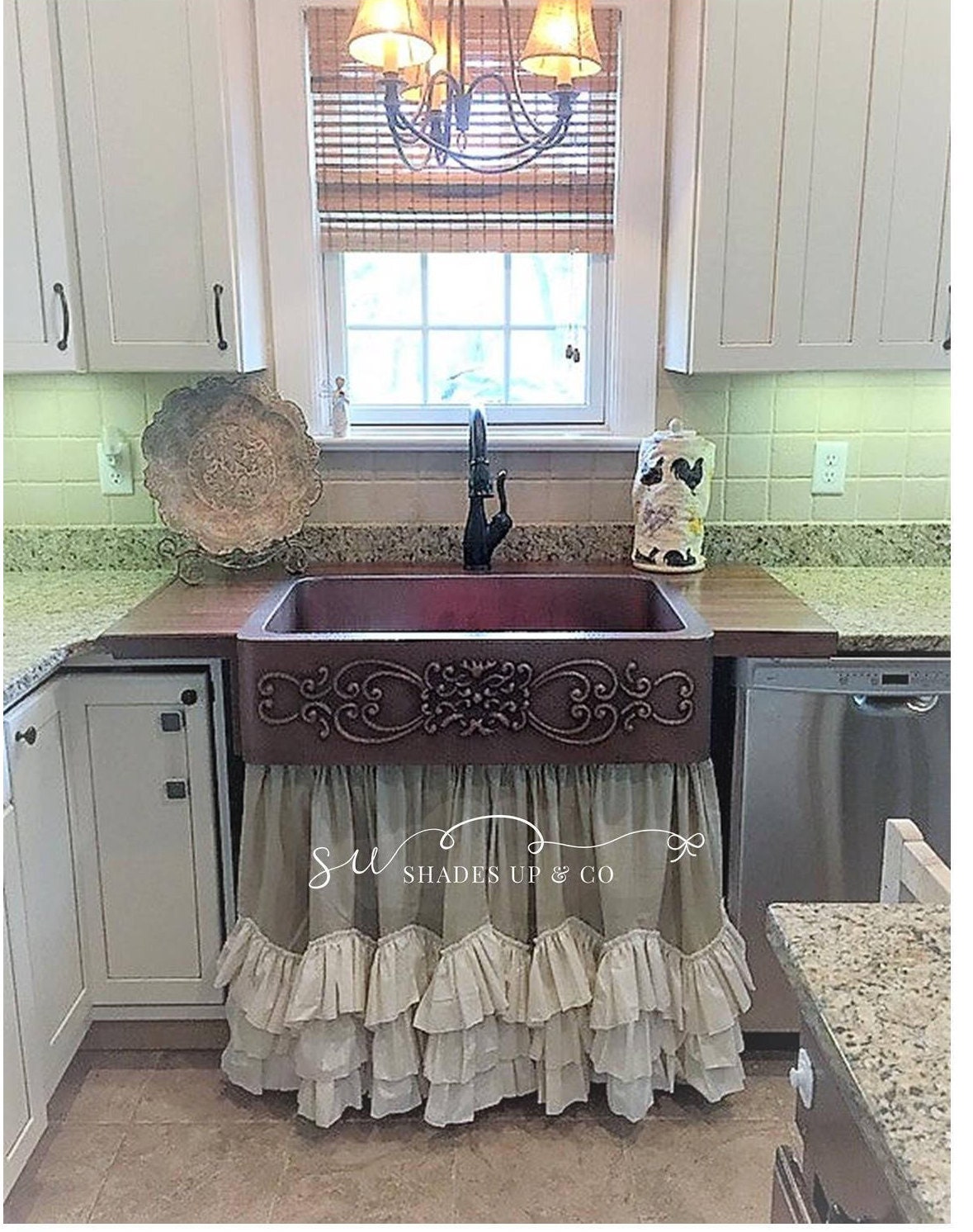 Sink Skirt Under The Sink Skirt Ruffled Curtains Farmhouse Etsy