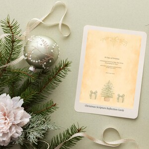 A4 Digital Download | Let Go & Let God Christmas Scripture Cards | 25-Day Christian Advent Devotional Deck | Printable Bible Verse Cards