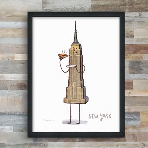 NYC Empire State Pizza giclée fine art print image 1