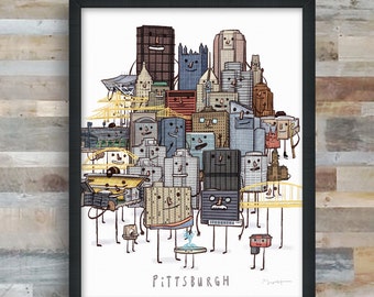 Pittsburgh Skyline group picture- digital art print