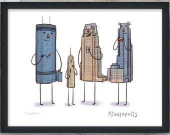 Minneapolis Skyline- digital art print