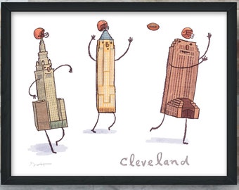 Cleveland Football giclée fine art Print