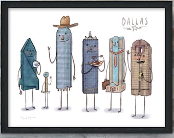 Dallas skyline digital art print