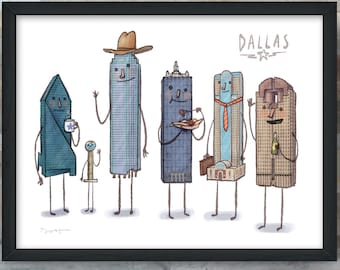 Dallas skyline giclée fine art print