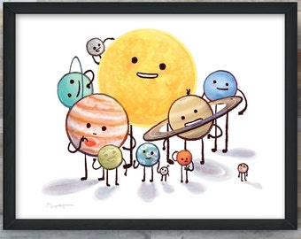 Solar System Family Portrait giclée fine art print