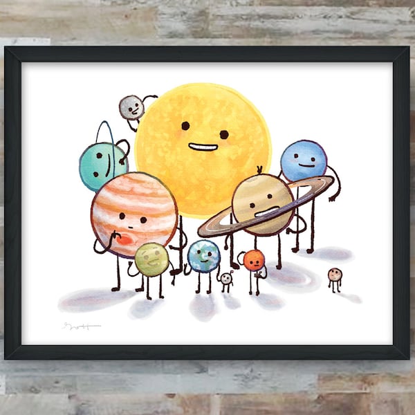 Solar System Family Portrait digital art print