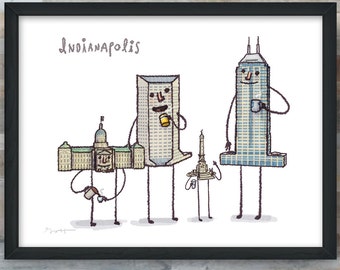 Indianapolis coffee digital art print