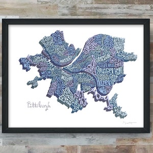 Pittsburgh Neighborhoods digital Art Print