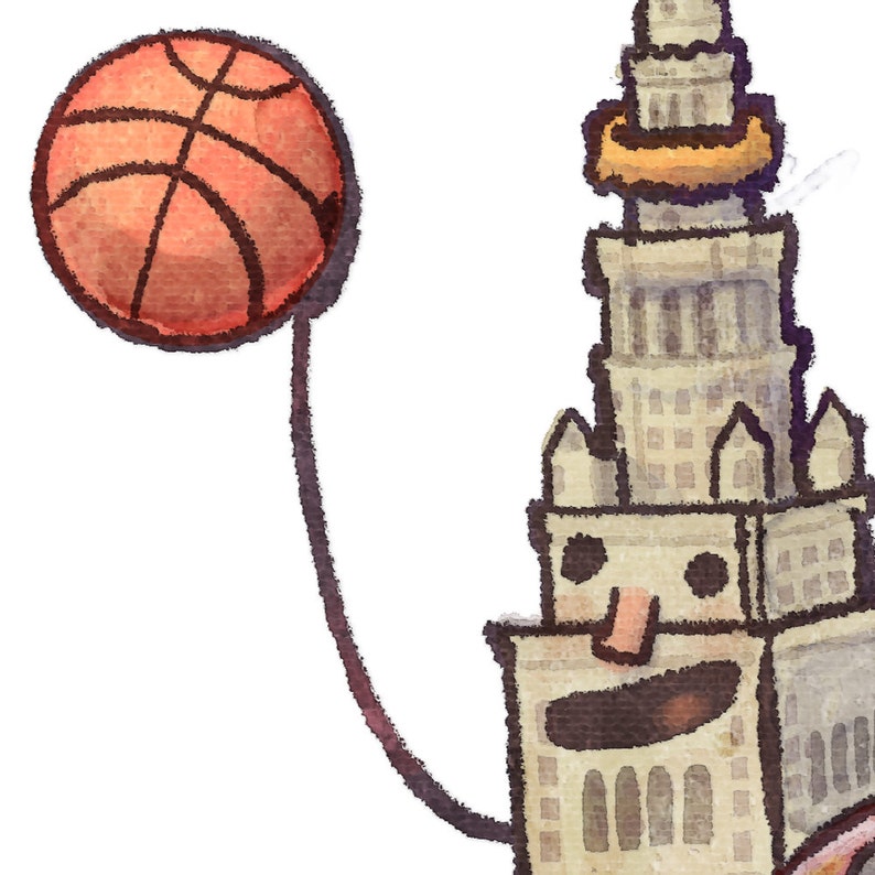 Cleveland Terminal Tower Basketball giclée fine art print image 3