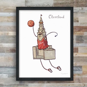 Cleveland Terminal Tower Basketball giclée fine art print image 1