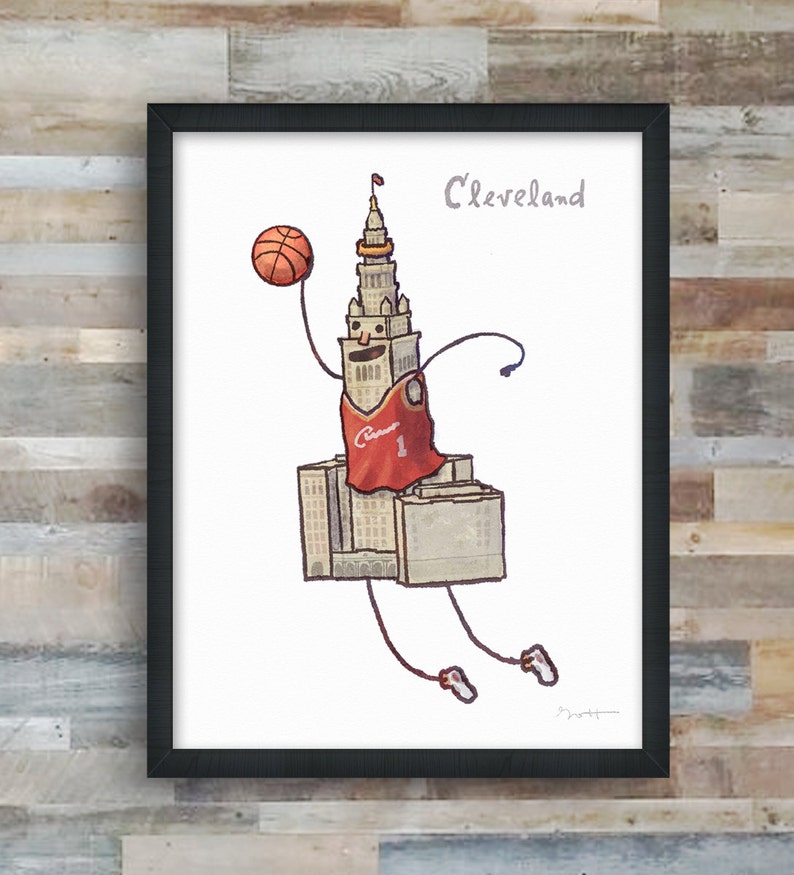 Cleveland Terminal Tower Basketball giclée fine art print image 1