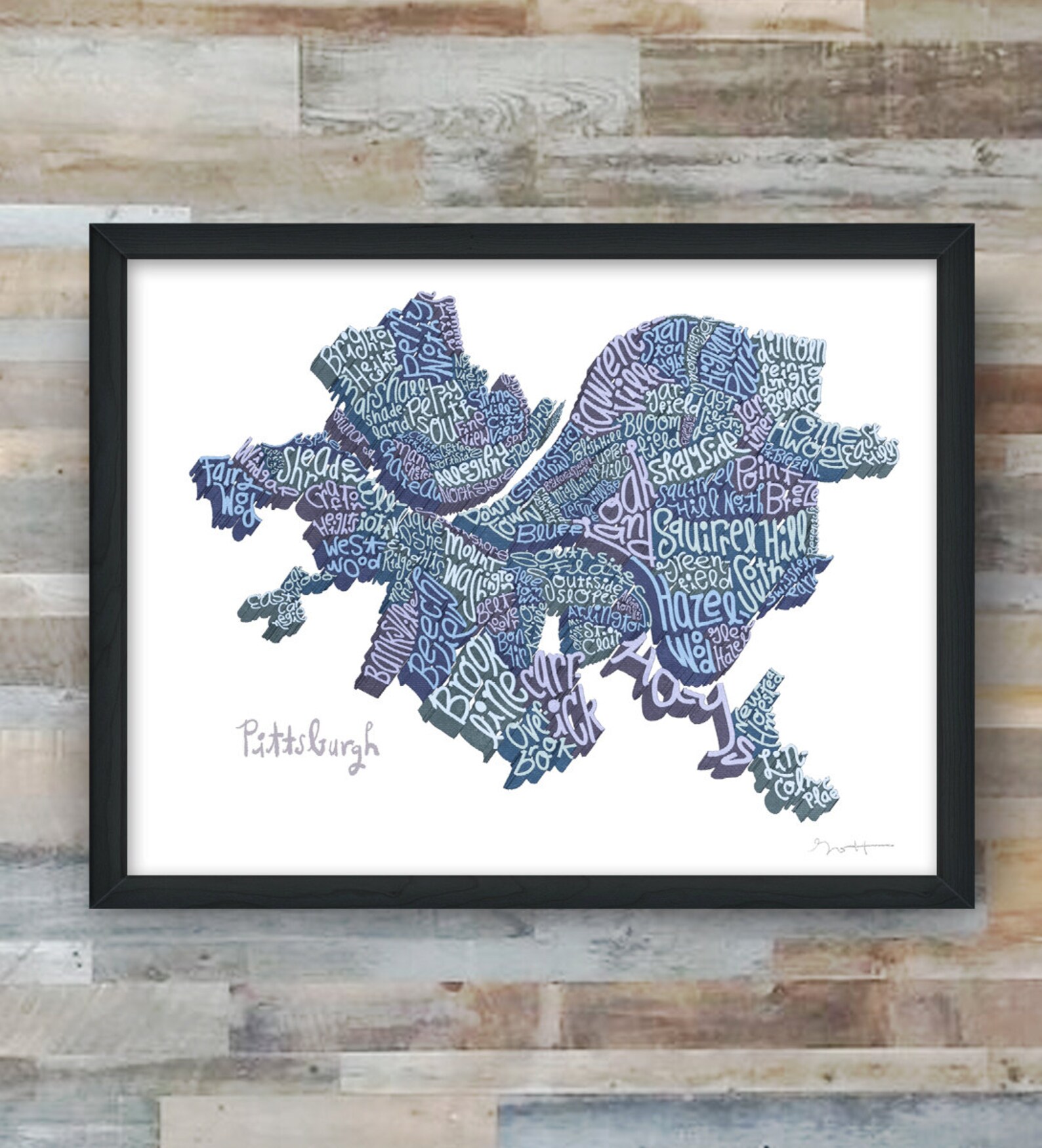Pittsburgh Neighborhoods Art Print Etsy