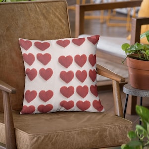 Heart Pillow, Love,  Accent Pillow, Valentine&#39;s Day, Square Pillow, Decorative Cushion, Home Decor. Pillow, Quality, Soft Pillow, Bedding