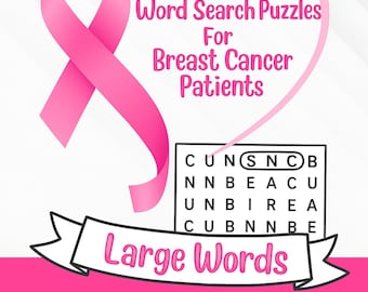 Breast Cancer Word Search Book: 20 Uplifting Puzzles (PDF Download)