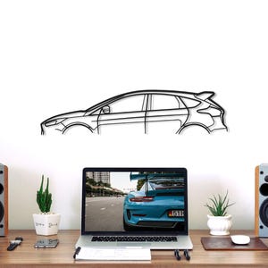 Focus RS Metal Car Silhouette Wall Art, Metal Wall Art Decor, Gift For Car Lovers, Car Guy Gifts, Car Gift For Him