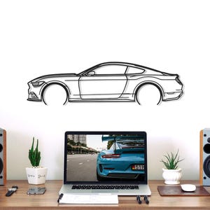Mustang GT 2017 Detailed Metal Car Silhouette Wall Art, Metal Wall Art Decor, Gift For Car Lovers, Car Guy Gifts, Car Gift For Him