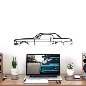 Mustang 1965 Metal Car Silhouette Wall Art, Metal Wall Art Decor, Gift For Car Lovers, Car Guy Gifts, Car Gift For Him