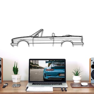 E30 325 Cabrio Metal Car Silhouette Wall Art, Metal Wall Art Decor, Gift For Car Lovers, Car Guy Gifts, Car Gift For Him