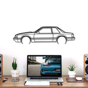 Mustang 1993 Notch back Metal Car Silhouette Wall Art, Metal Wall Art Decor, Gift For Car Lovers, Car Guy Gifts, Car Gift For Him