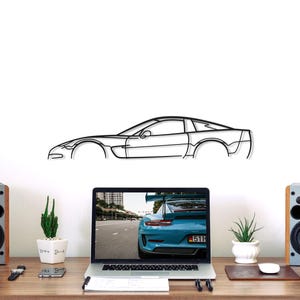 Corvette C5 Metal Car Silhouette Wall Art, Metal Wall Art Decor, Gift For Car Lovers, Car Guy Gifts, Car Gift For Him