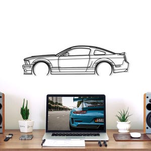 Mustang GT500 2008 Detailed Car Silhouette Wall Art, Metal Wall Art Decor, Gift For Car Lovers, Car Guy Gifts, Car Gift For Him
