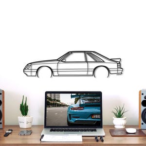 Mustang GT 1985 Detailed Metal Car Silhouette Wall Art, Metal Wall Art Decor, Gift For Car Lovers, Car Guy Gifts, Car Gift For Him