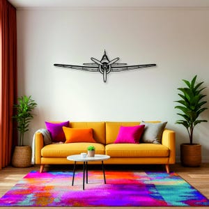 F6F Hellcat flygplan metallväggkonst, jet silhuett väggdekor, pilotgåva, flygplan väggbonad för kontor, hangar eller man cave