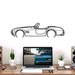 Cobra Detailed Metal Car Silhouette Wall Art, Metal Wall Art Decor, Gift For Car Lovers, Car Guy Gifts, Car Gift For Him
