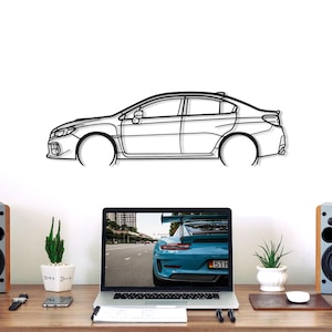 Impreza WRX STI 2018 Detailed Car Silhouette Wall Art, Metal Wall Art Decor, Gift For Car Lovers, Car Guy Gifts, Car Gift For Him