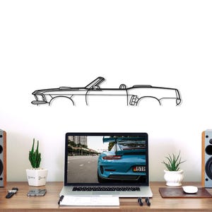 Mustang Convertible 1969 Car Silhouette Wall Art, Metal Wall Art Decor, Gift For Car Lovers, Car Guy Gifts, Car Gift For Him