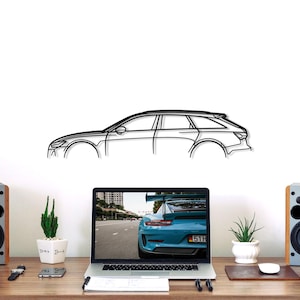 RS6 Metal Car Silhouette Wall Art, Metal Wall Art Decor, Gift For Car Lovers, Car Guy Gifts, Car Gift For Him